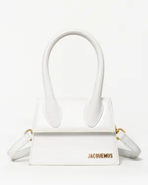 Jacqeumus White Leather Medium "Le Chiquito" Bag