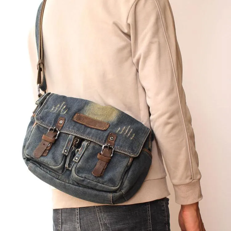 Jean Crossbody Purse Denim Crossbody Bags Denim Messenger Bag Jean Messenger Bag