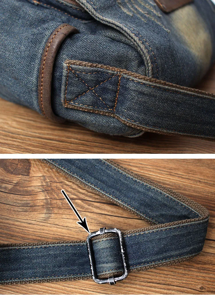 Jean Crossbody Purse Denim Crossbody Bags Denim Messenger Bag Jean Messenger Bag