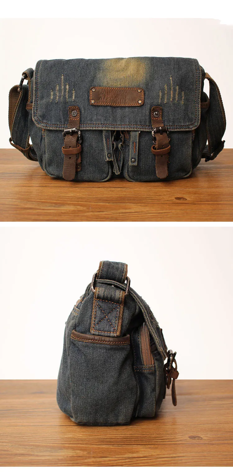 Jean Crossbody Purse Denim Crossbody Bags Denim Messenger Bag Jean Messenger Bag