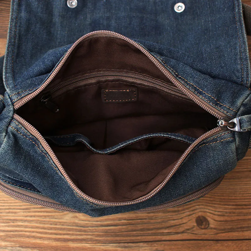 Jean Crossbody Purse Denim Crossbody Bags Denim Messenger Bag Jean Messenger Bag