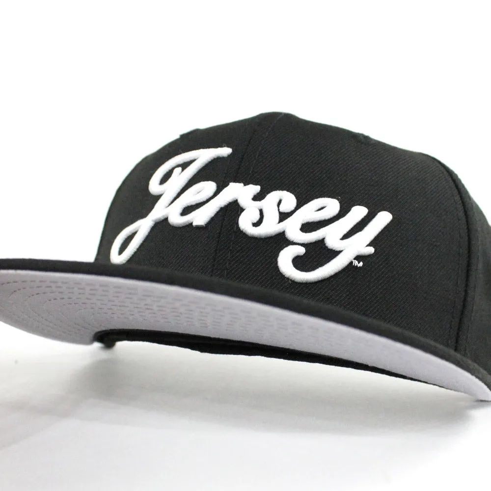 Jersey Script New Era 59Fifty Fitted Hat (Black Gray Under Brim)