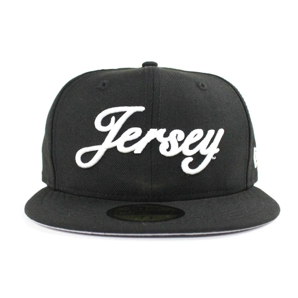 Jersey Script New Era 59Fifty Fitted Hat (Black Gray Under Brim)