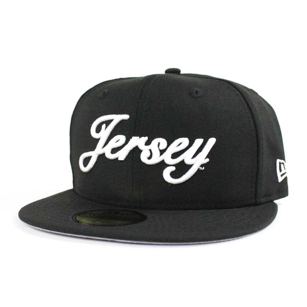 Jersey Script New Era 59Fifty Fitted Hat (Black Gray Under Brim)