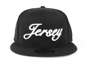 Jersey Script New Era 59Fifty Fitted Hat (Black Gray Under Brim)