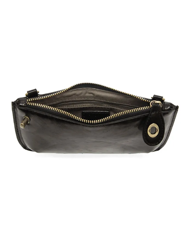 Joy Susan Liquid Metal Mini Crossbody Wristlet - Black