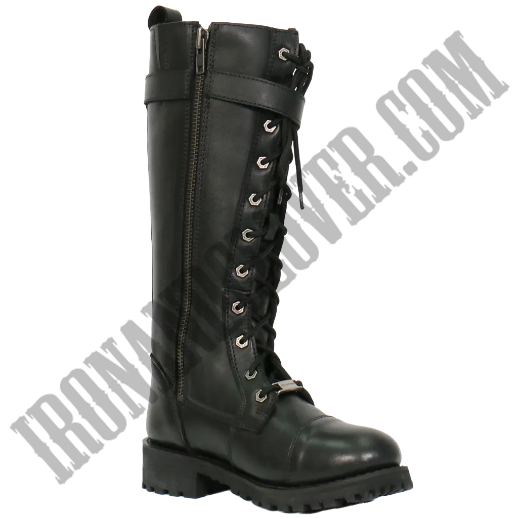 Knee-High Wild Roses Leather Boots