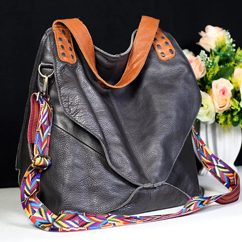 Large Capacity Fashionable Genuine Leather Sling Bag
