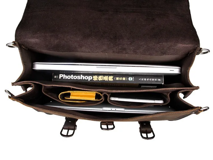 Large Leather Travel Bag, Leather Laptop Bags For Men, Best Briefcases For Men, Leather Holdall Bags 7072