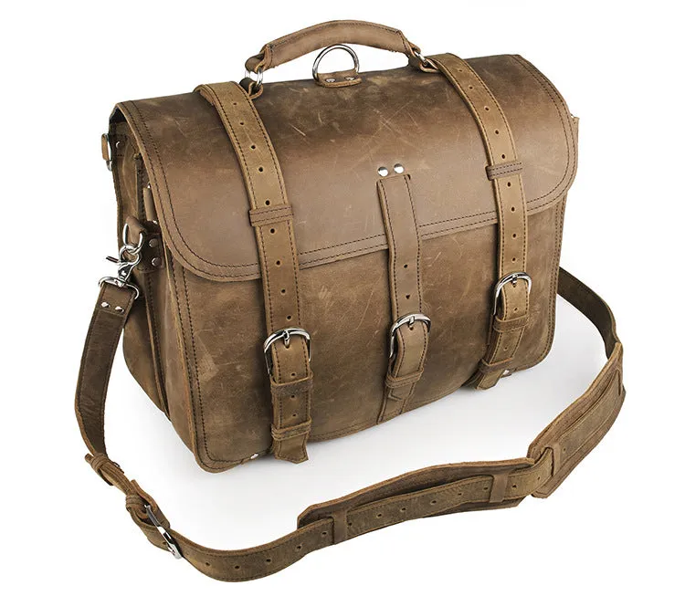 Large Leather Travel Bag, Leather Laptop Bags For Men, Best Briefcases For Men, Leather Holdall Bags 7072