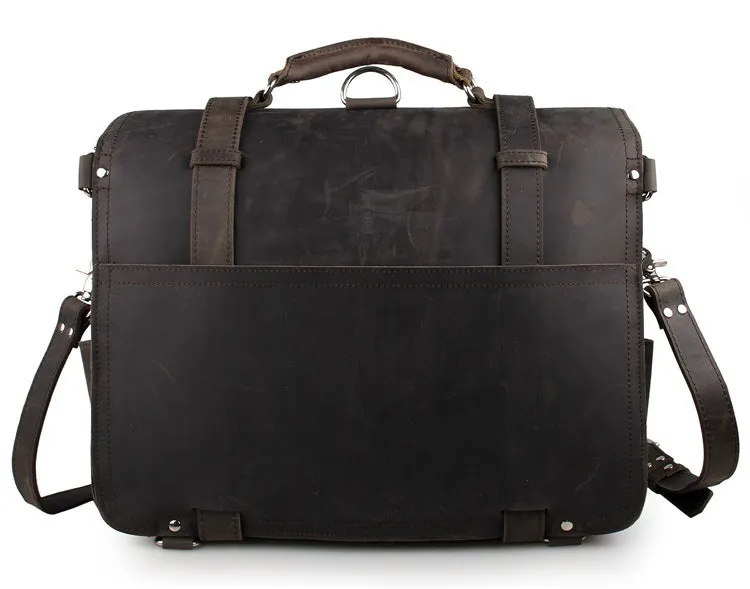 Large Leather Travel Bag, Leather Laptop Bags For Men, Best Briefcases For Men, Leather Holdall Bags 7072