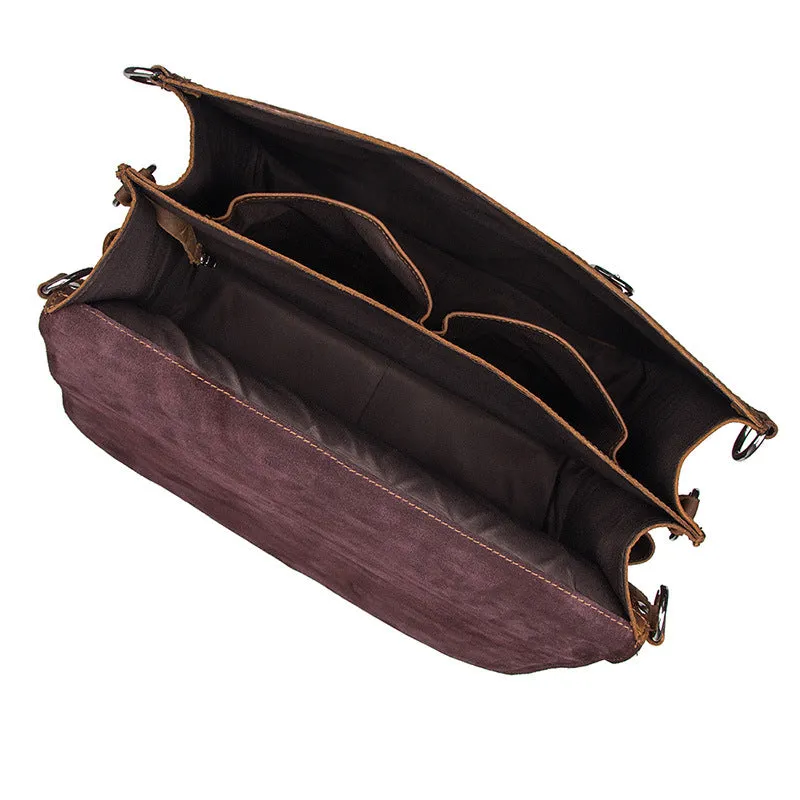 Large Leather Travel Bag, Leather Laptop Bags For Men, Best Briefcases For Men, Leather Holdall Bags 7072