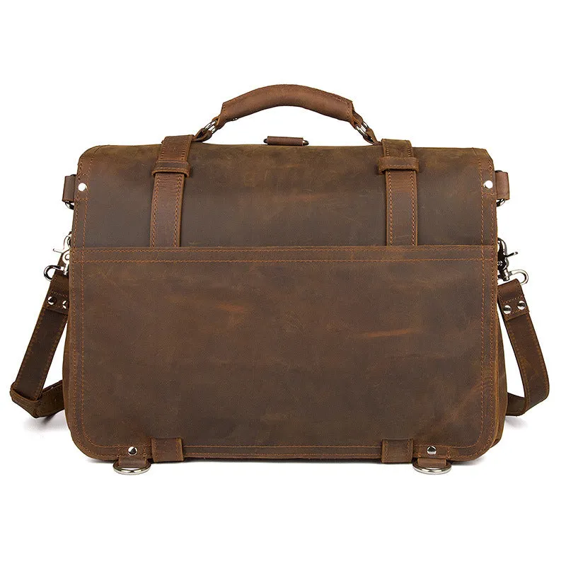 Large Leather Travel Bag, Leather Laptop Bags For Men, Best Briefcases For Men, Leather Holdall Bags 7072