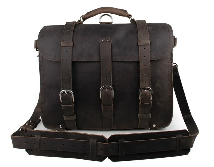 Large Leather Travel Bag, Leather Laptop Bags For Men, Best Briefcases For Men, Leather Holdall Bags 7072