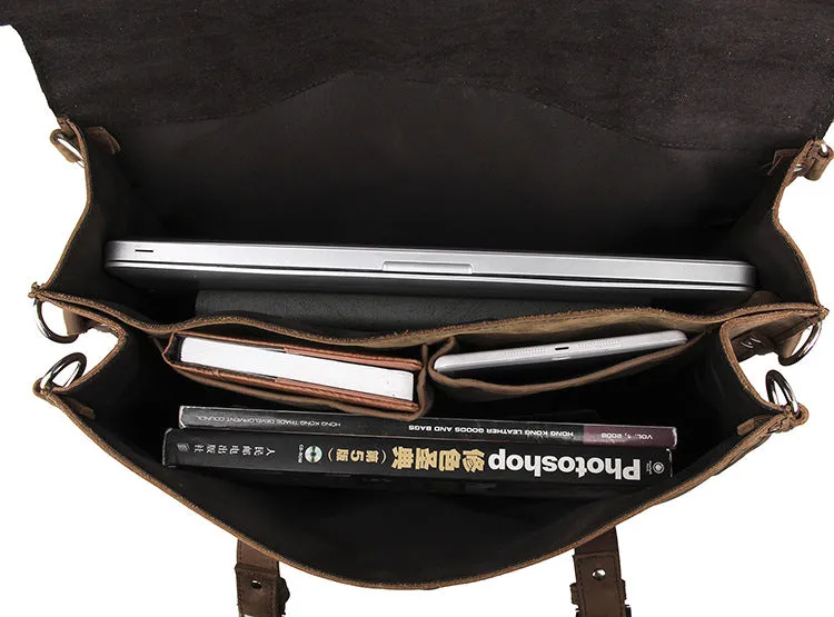 Large Leather Travel Bag, Leather Laptop Bags For Men, Best Briefcases For Men, Leather Holdall Bags 7072