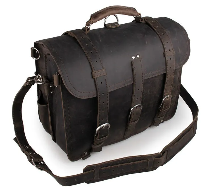 Large Leather Travel Bag, Leather Laptop Bags For Men, Best Briefcases For Men, Leather Holdall Bags 7072