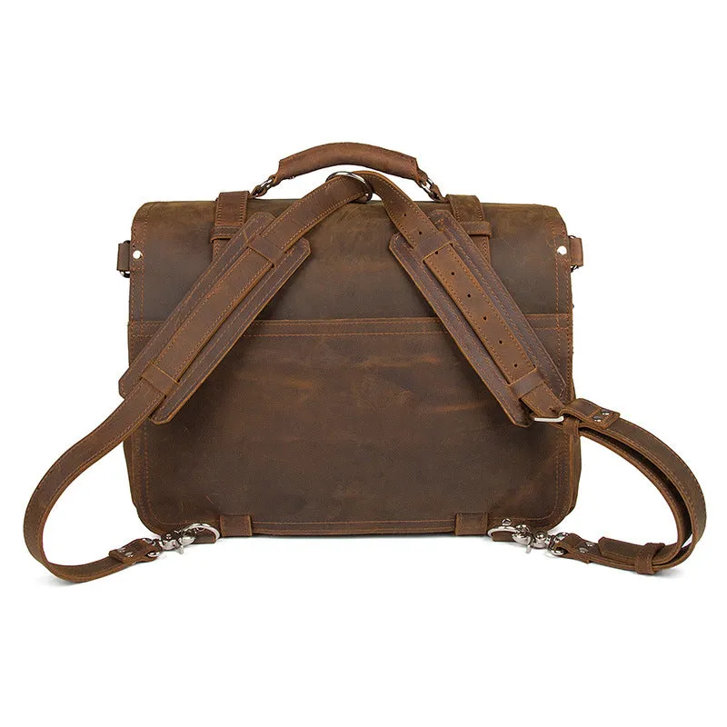 Large Leather Travel Bag, Leather Laptop Bags For Men, Best Briefcases For Men, Leather Holdall Bags 7072