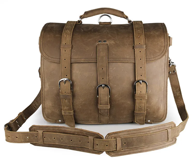 Large Leather Travel Bag, Leather Laptop Bags For Men, Best Briefcases For Men, Leather Holdall Bags 7072