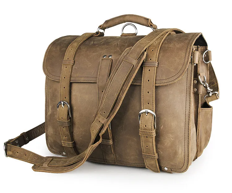 Large Leather Travel Bag, Leather Laptop Bags For Men, Best Briefcases For Men, Leather Holdall Bags 7072