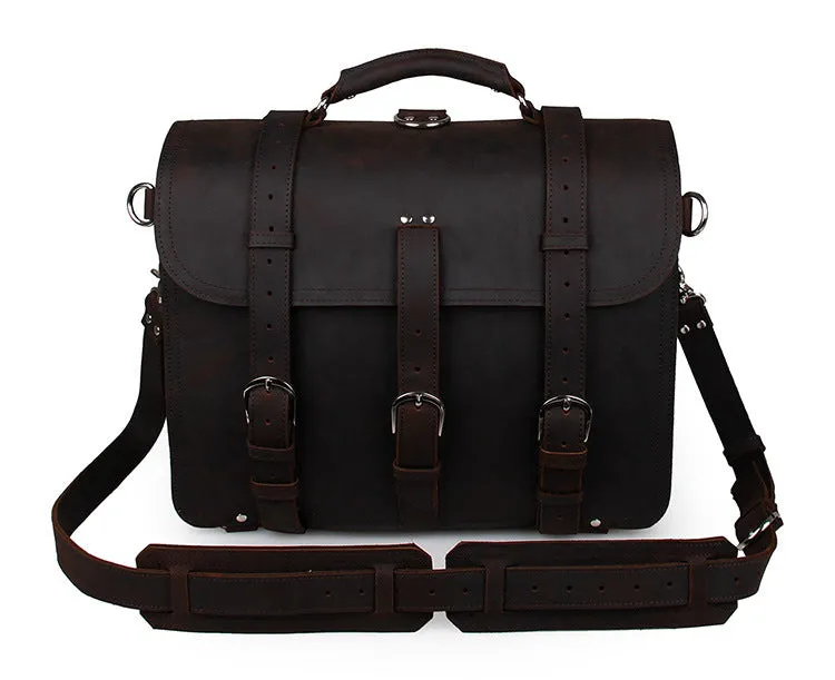 Large Leather Travel Bag, Leather Laptop Bags For Men, Best Briefcases For Men, Leather Holdall Bags 7072