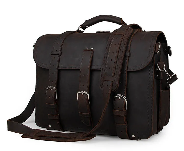 Large Leather Travel Bag, Leather Laptop Bags For Men, Best Briefcases For Men, Leather Holdall Bags 7072