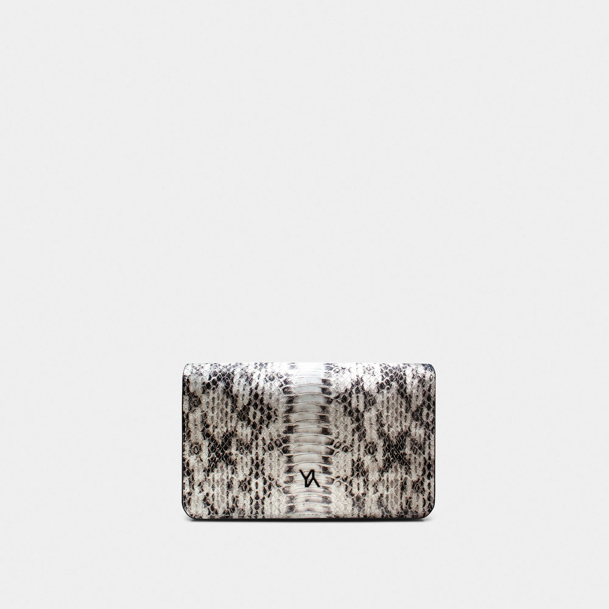 Lea embossed python natural clutch