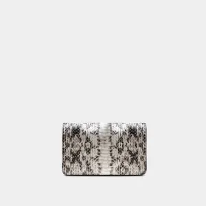 Lea embossed python natural clutch
