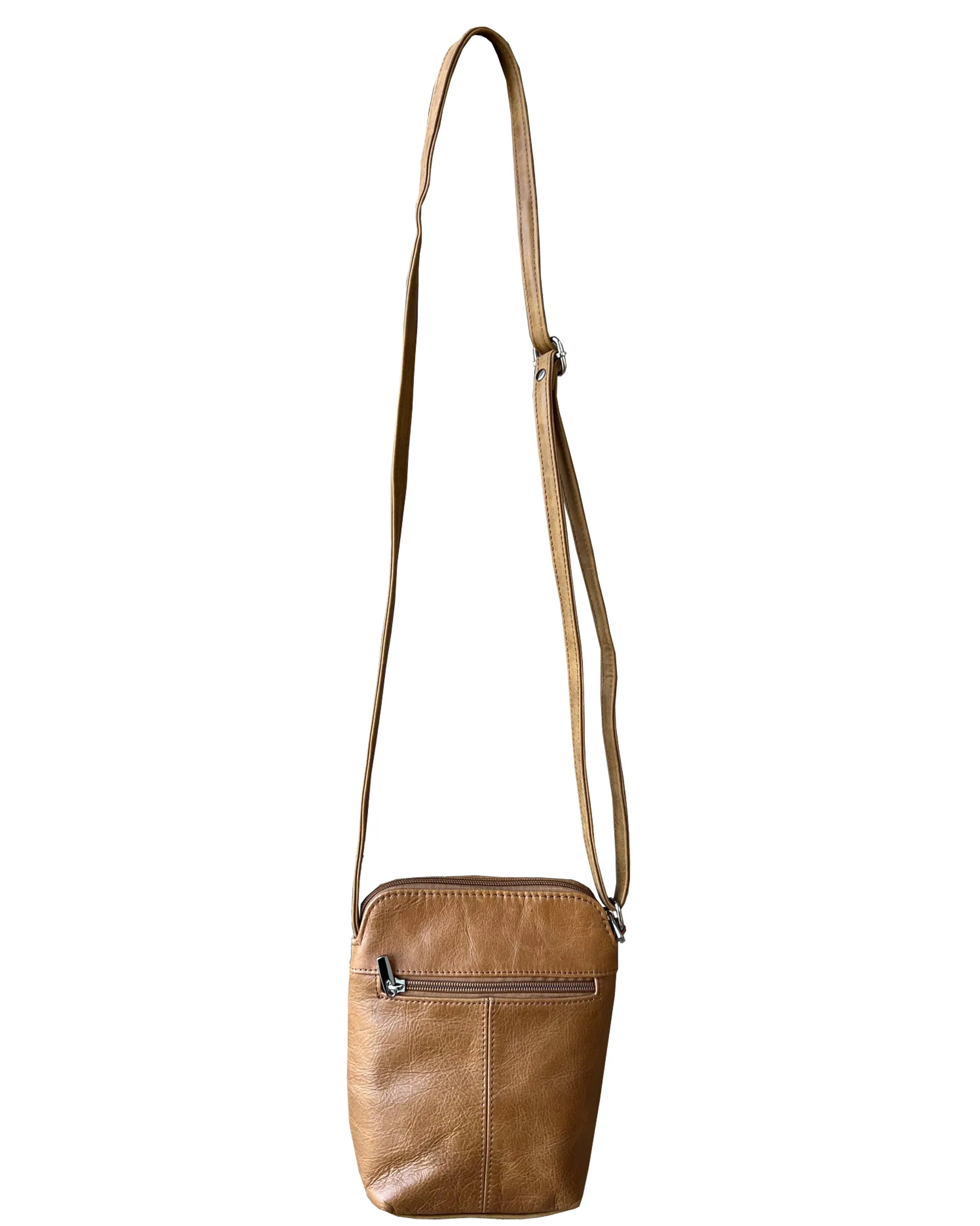 Light Brown Cowhide Women Mini crossbody shoulder bag phone pouch