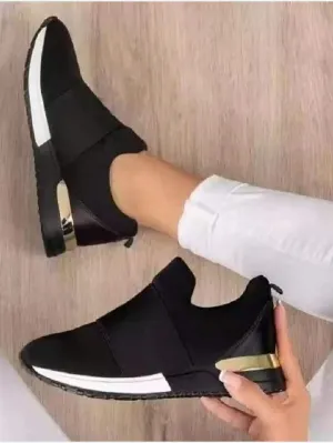 Lightweight Black Round Toe Loafer Canvas Shoes- FD ⚡