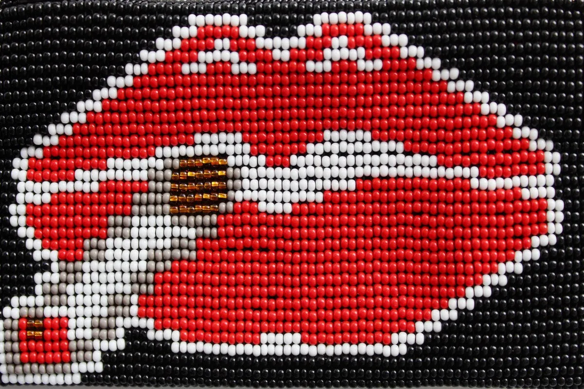 Lips Glass Bead Coin Purse
