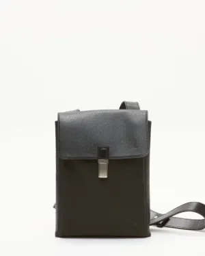 Louis Vuitton Black Taiga Leather and Canvas Crossbody