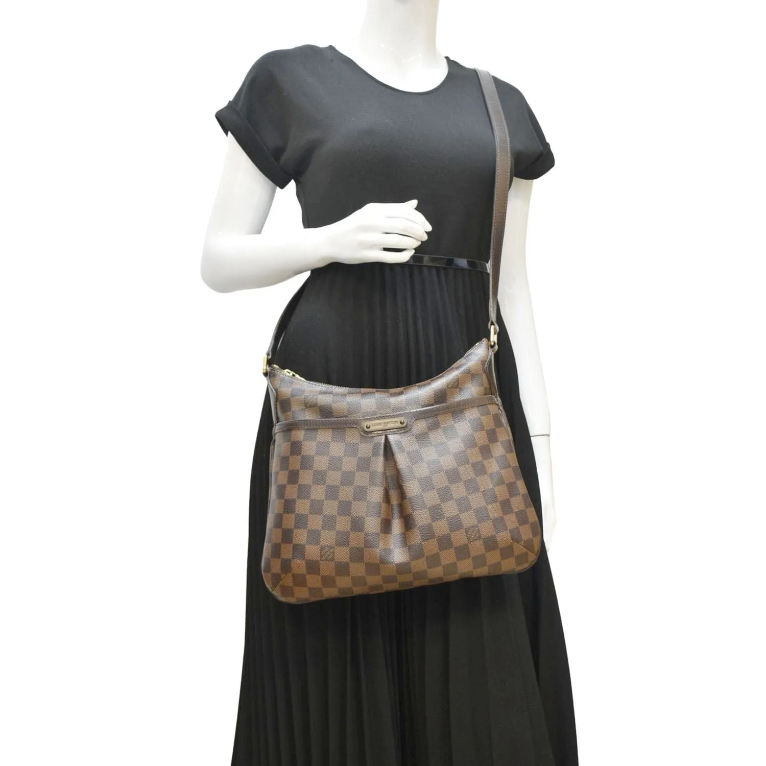 LOUIS VUITTON Bloomsbury Damier Ebene Crossbody Bag Brown