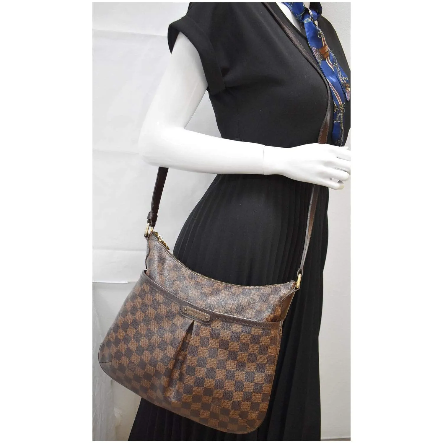 LOUIS VUITTON Bloomsbury PM Damier Ebene Crossbody Bag Brown