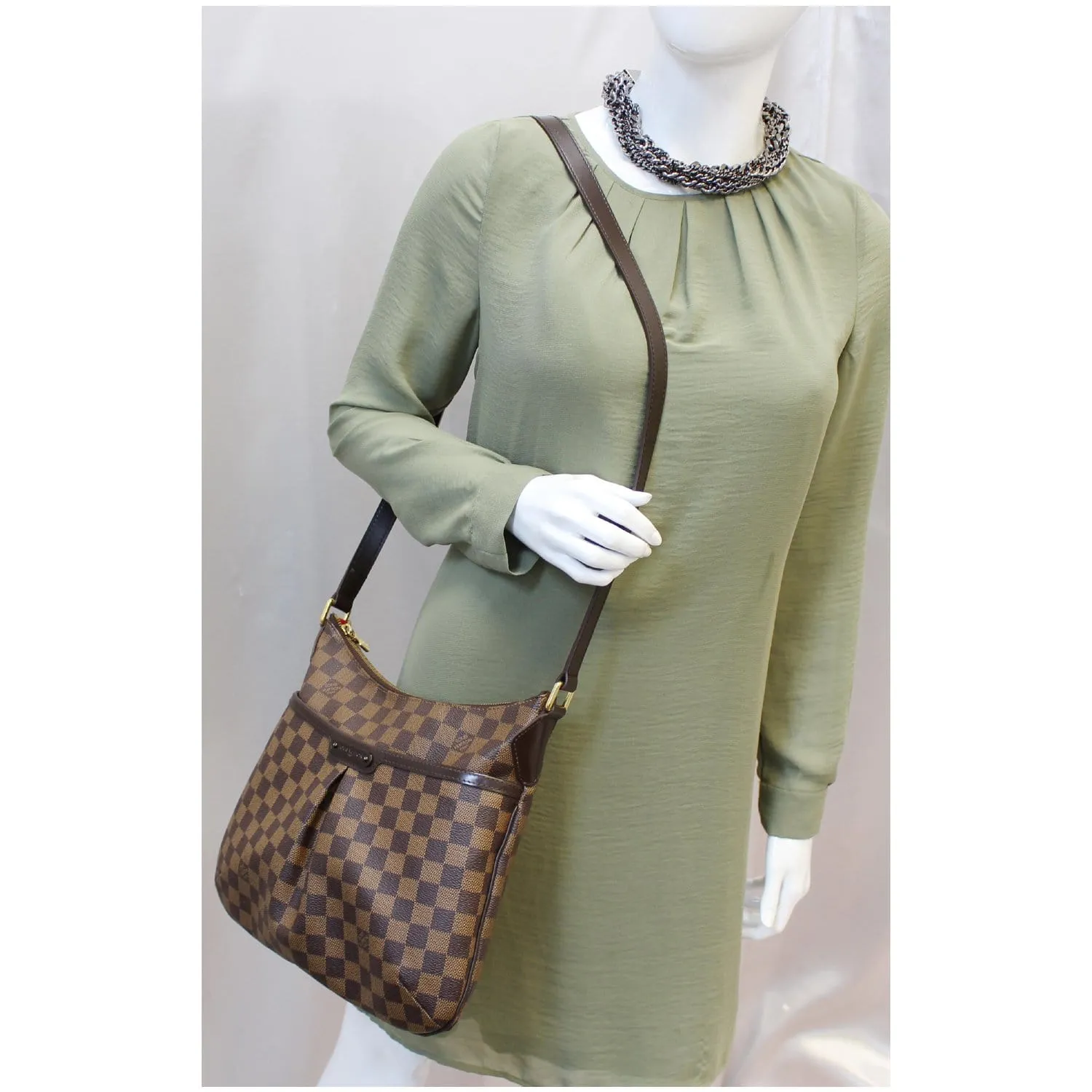 LOUIS VUITTON Bloomsbury PM Damier Ebene Crossbody Bag Brown