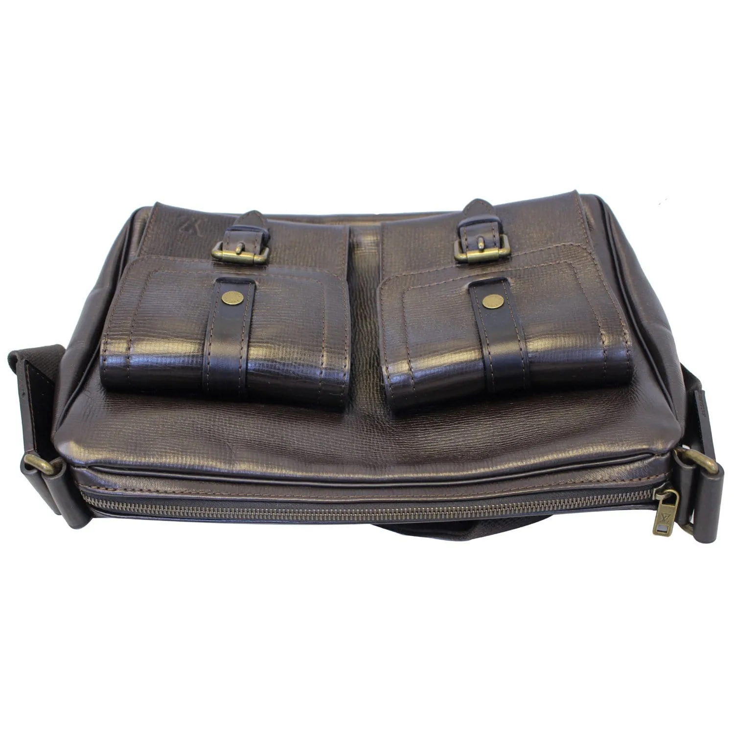 LOUIS VUITTON Brown Utah Leather Wichita Messenger Bag
