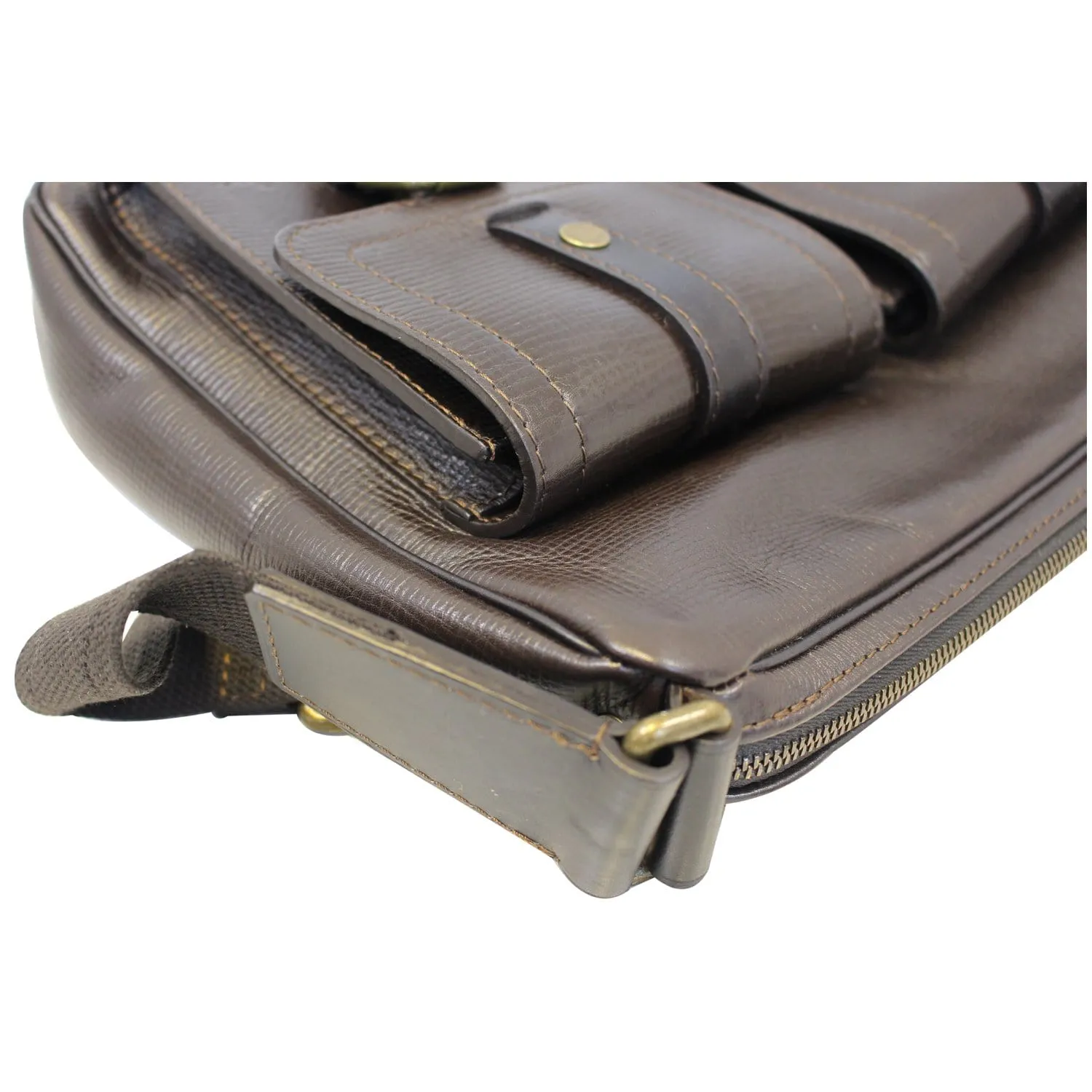 LOUIS VUITTON Brown Utah Leather Wichita Messenger Bag