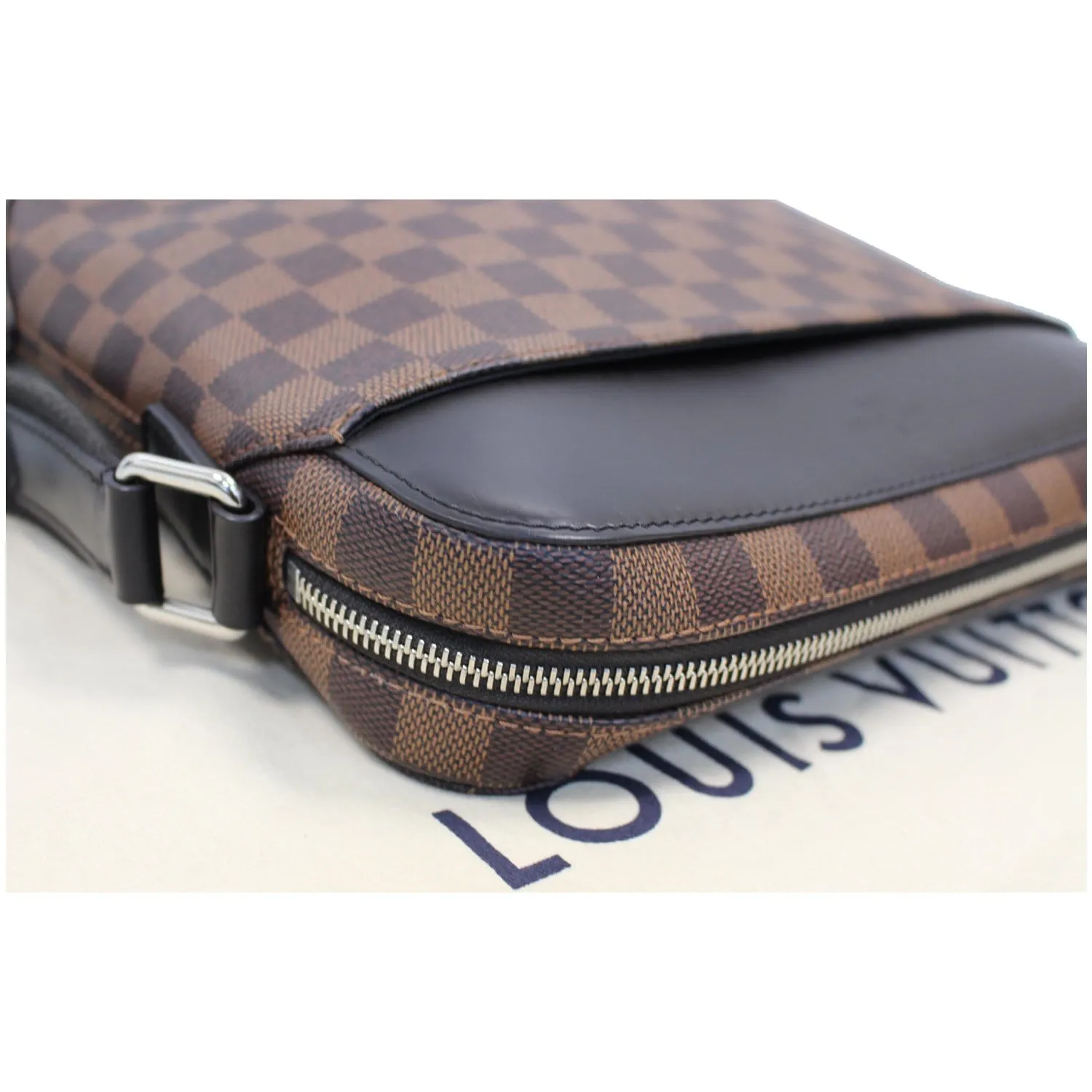 LOUIS VUITTON Jake PM Damier Ebene Messenger Bag Brown