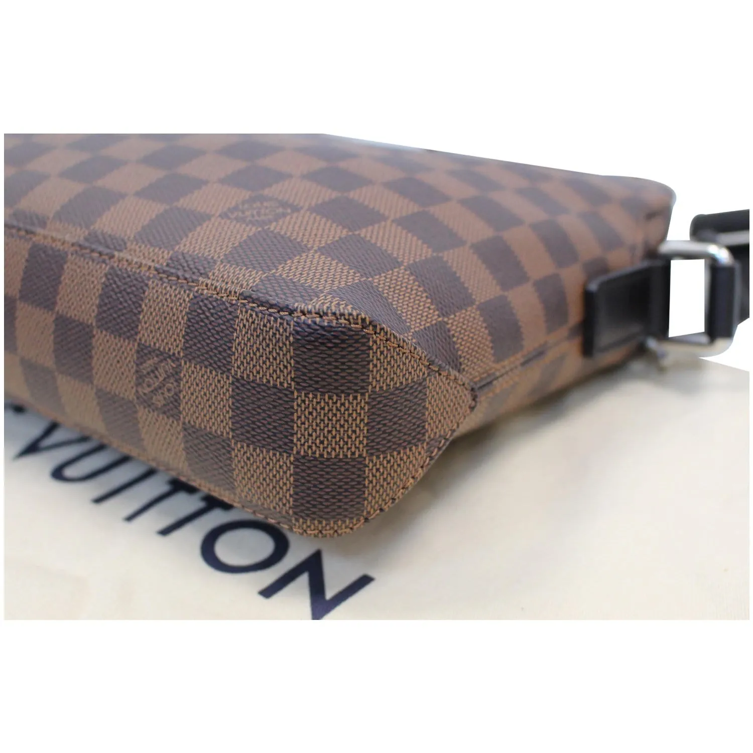 LOUIS VUITTON Jake PM Damier Ebene Messenger Bag Brown