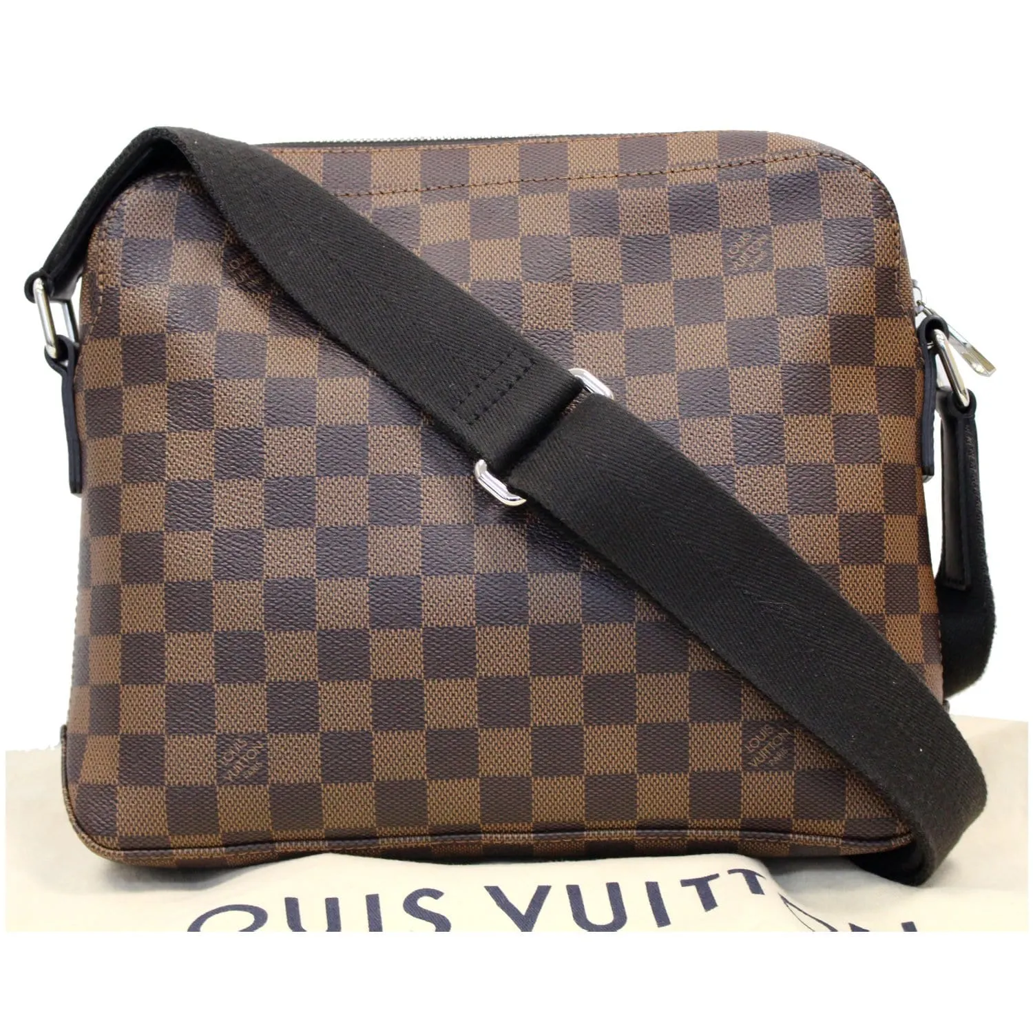 LOUIS VUITTON Jake PM Damier Ebene Messenger Bag Brown