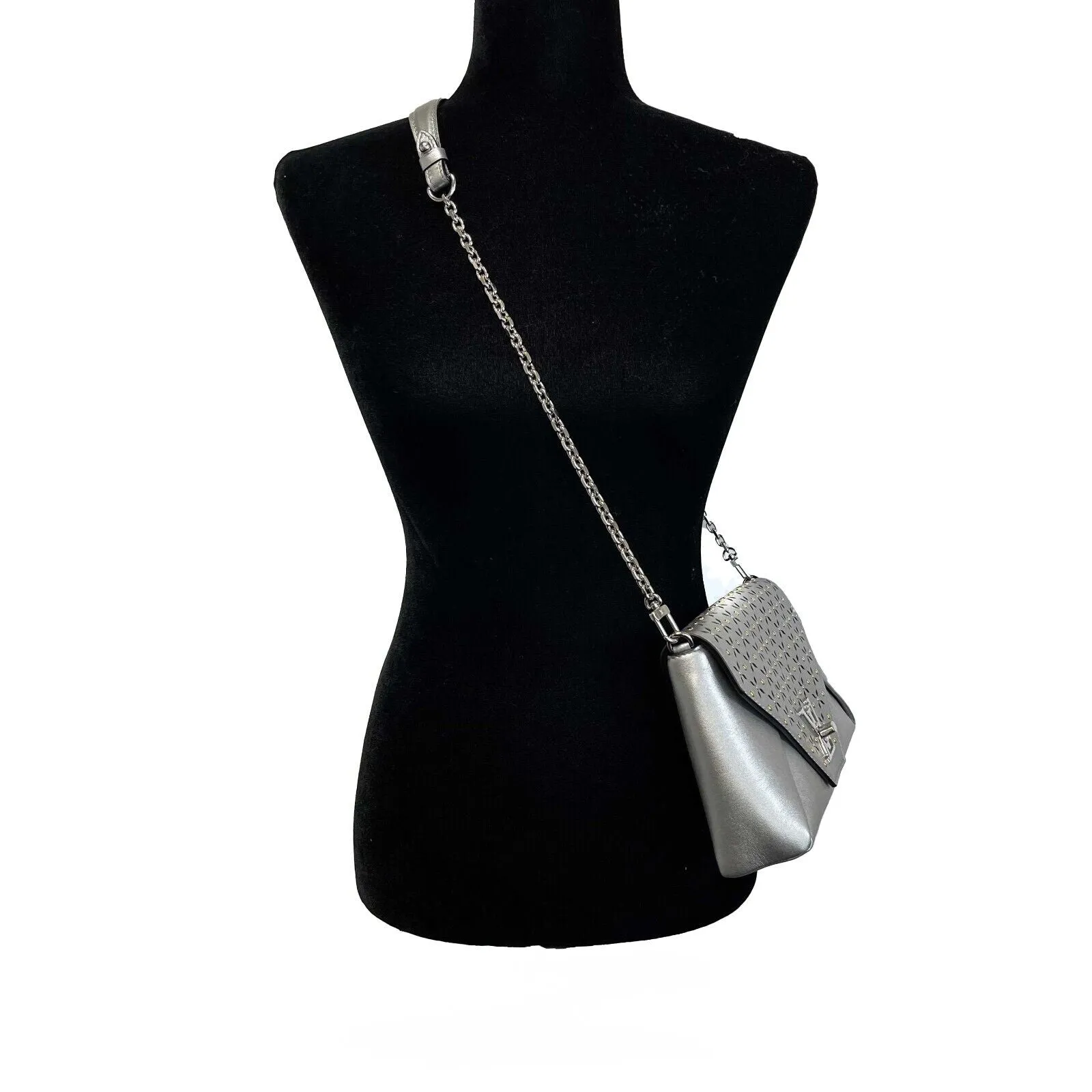 Louis Vuitton Love Note Chain Clutch Studded Crossbody Handbag 2017