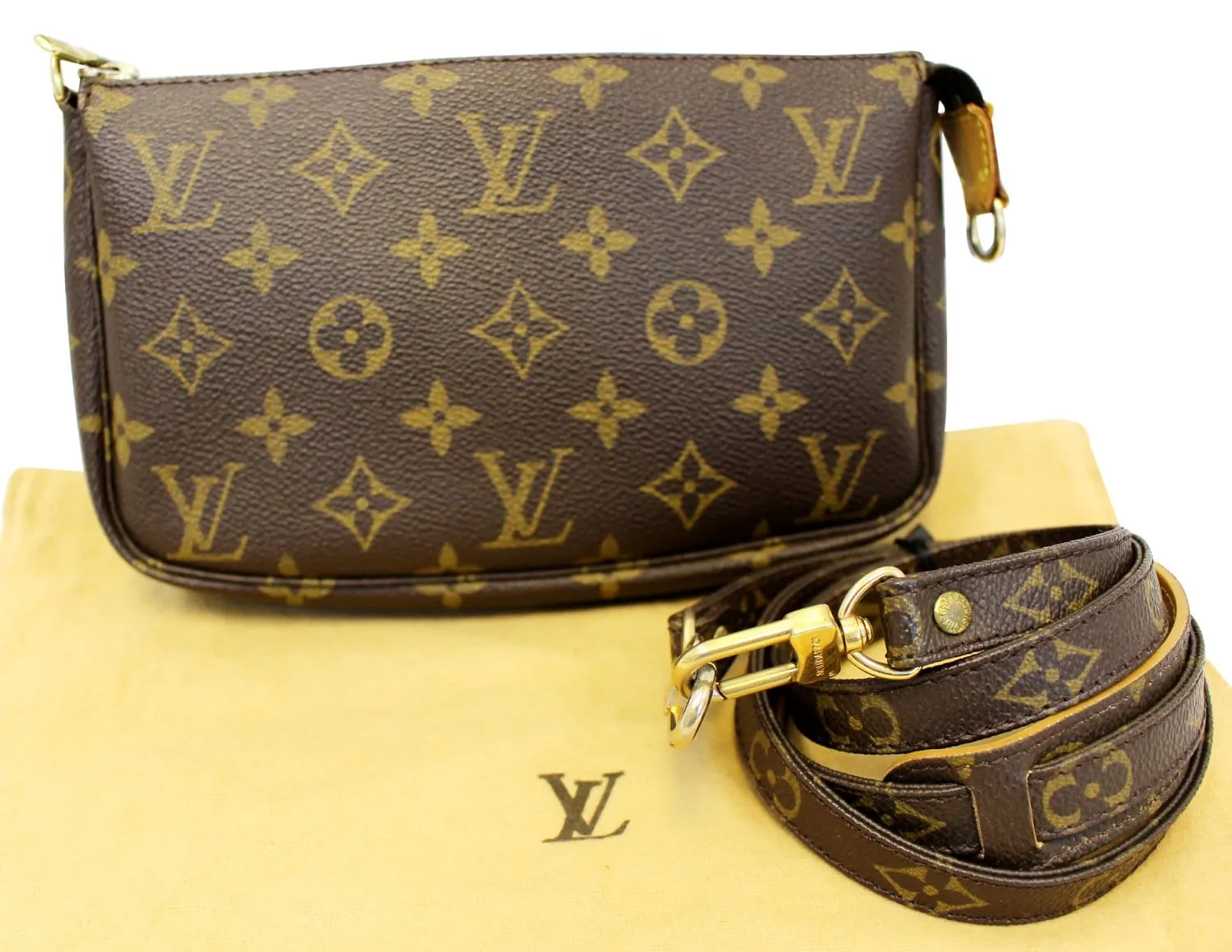 LOUIS VUITTON Monogram Pochette Accessoires Long Shoulder Pouch