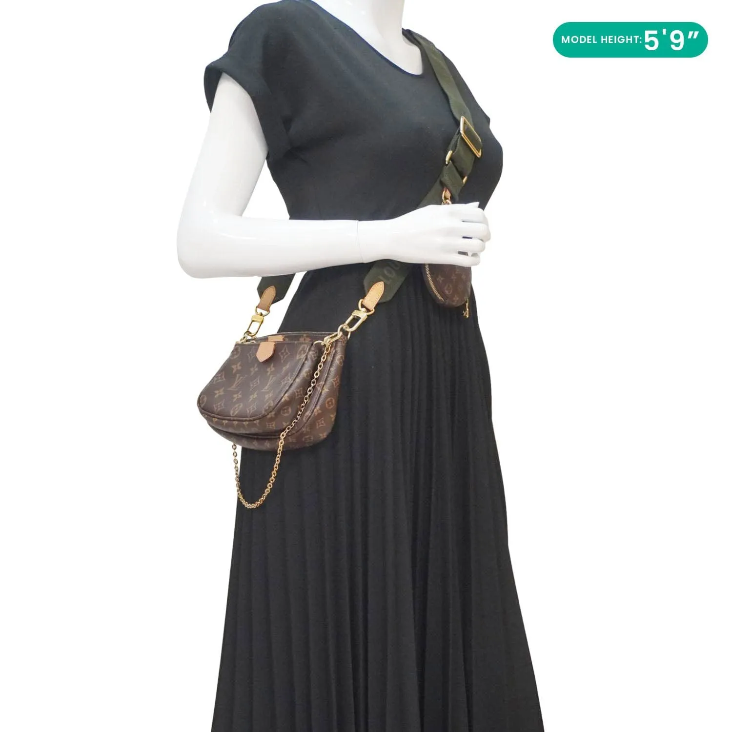 LOUIS VUITTON Multi Pochette Accessoires Monogram Canvas Crossbody Bag Brown