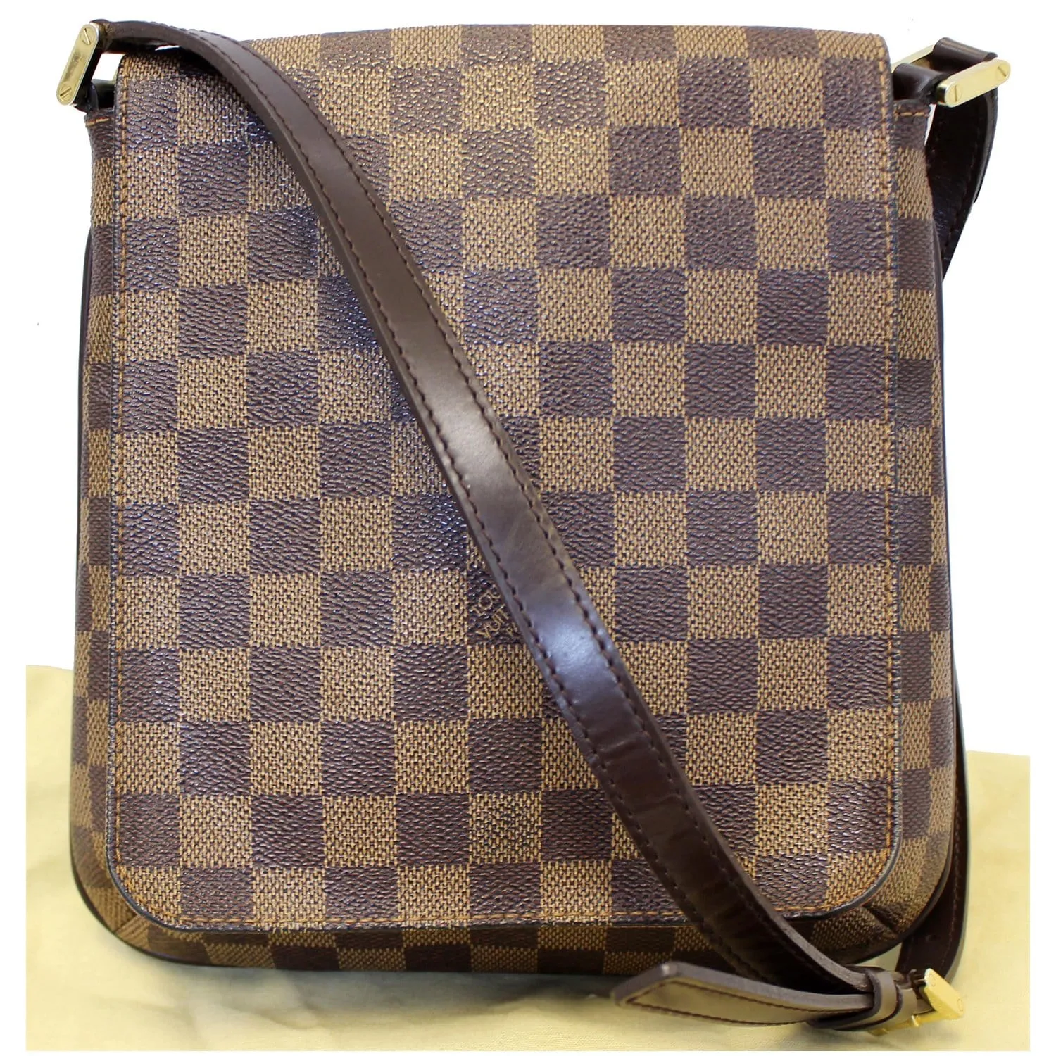 LOUIS VUITTON Musette Salsa Damier Ebene Crossbody Bag Brown