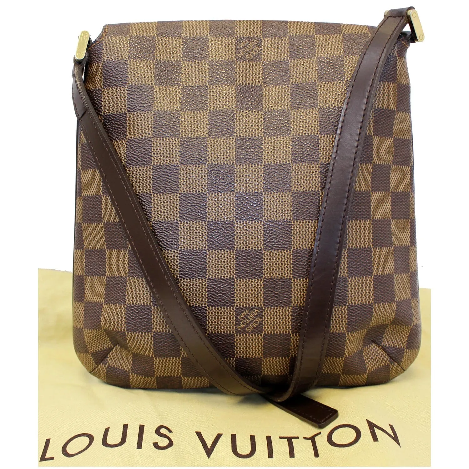 LOUIS VUITTON Musette Salsa Damier Ebene Crossbody Bag Brown