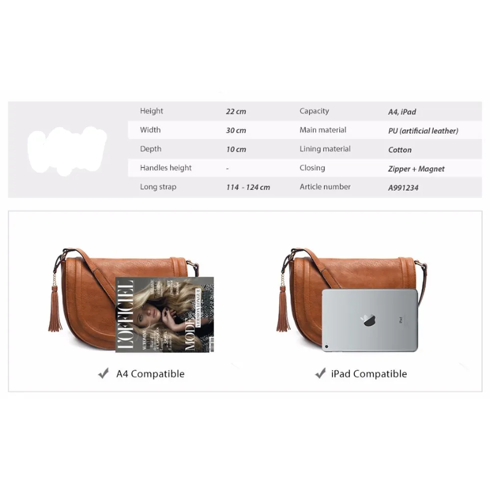 <bold>Messenger / Crossbody Bag <br>Vegan-Leather