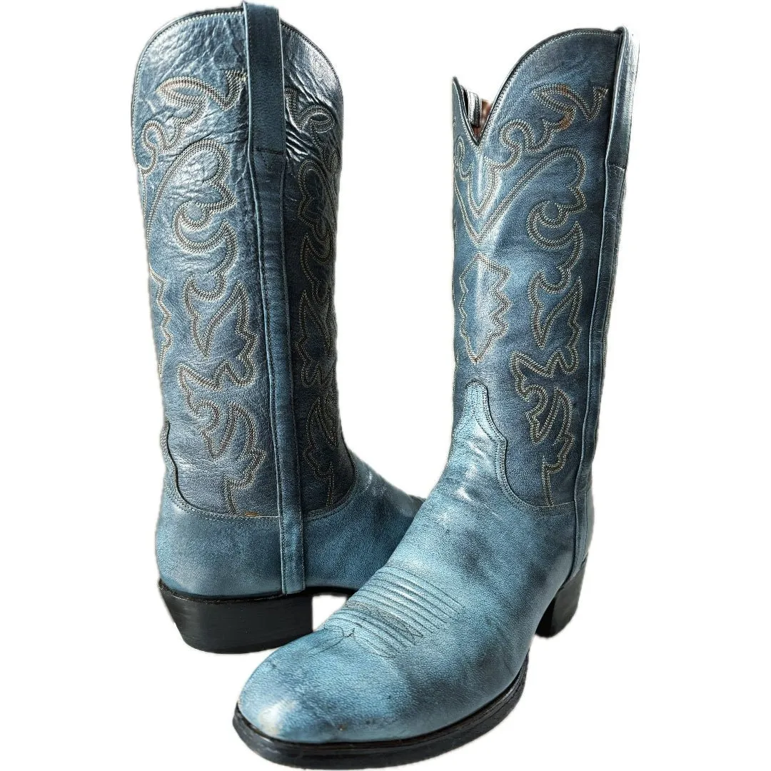 LUCCHESE Vintage San Antonio Blue Cowboy Boots