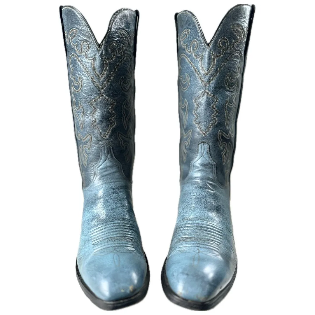 LUCCHESE Vintage San Antonio Blue Cowboy Boots