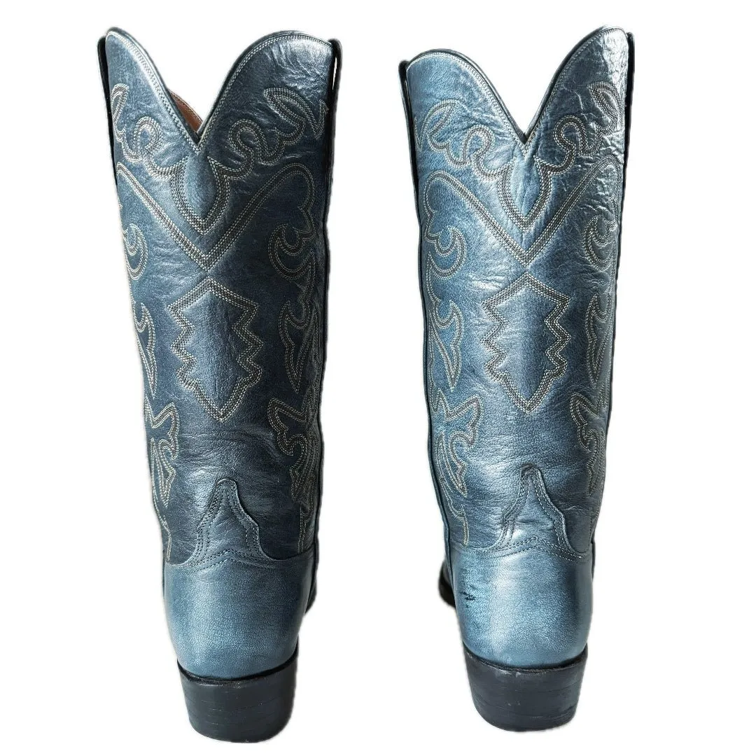 LUCCHESE Vintage San Antonio Blue Cowboy Boots