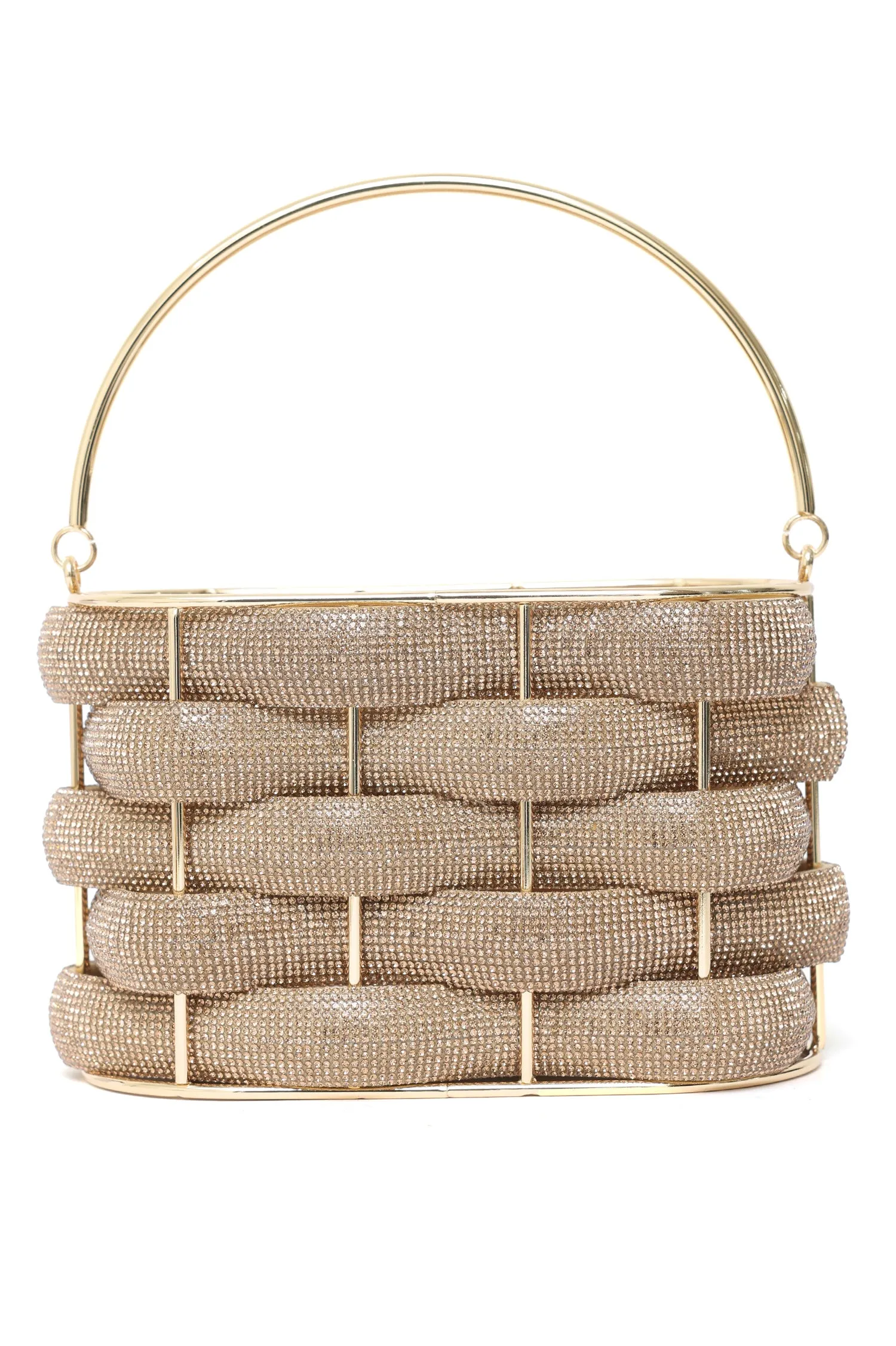 LUXE RIBBON BASKET CLUTCH-GOLD