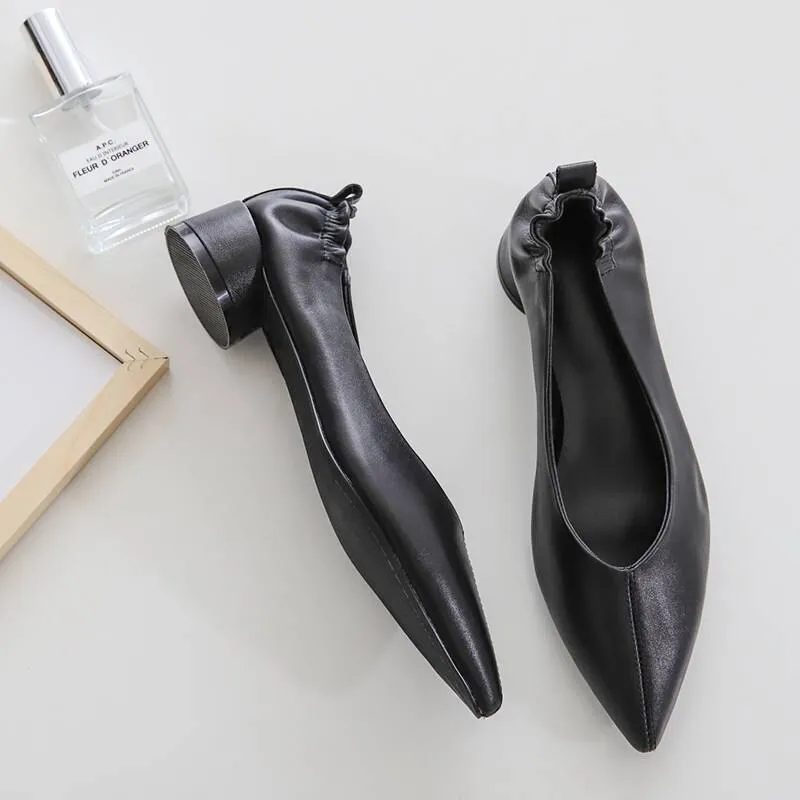 Mary Janes round low heels oxford pointed toe large size grandma shoes Hollywood movie stars natura leather elegant pumps